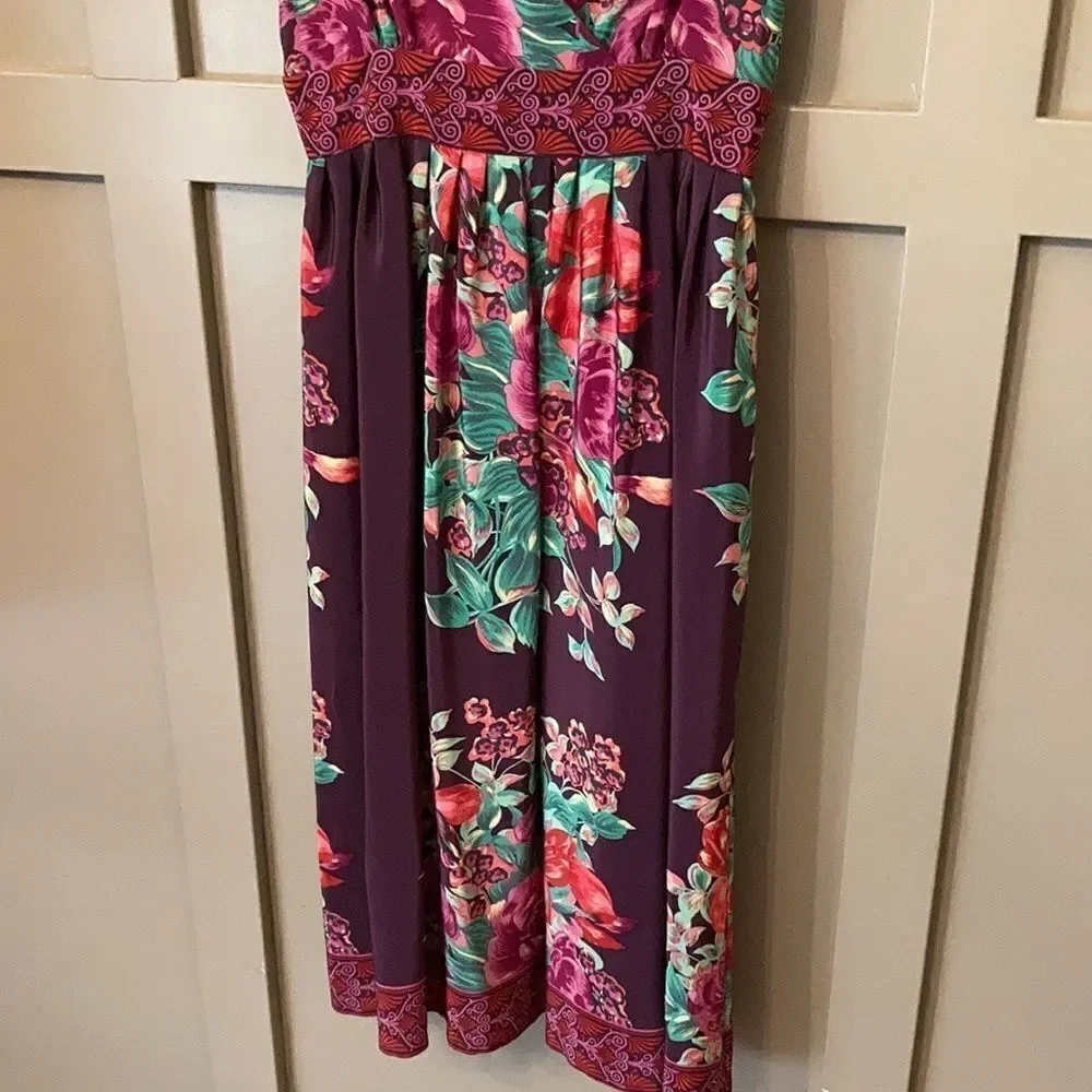 PLENTY by Tracy Reece 100% Silk Floral Sleeveless Dress